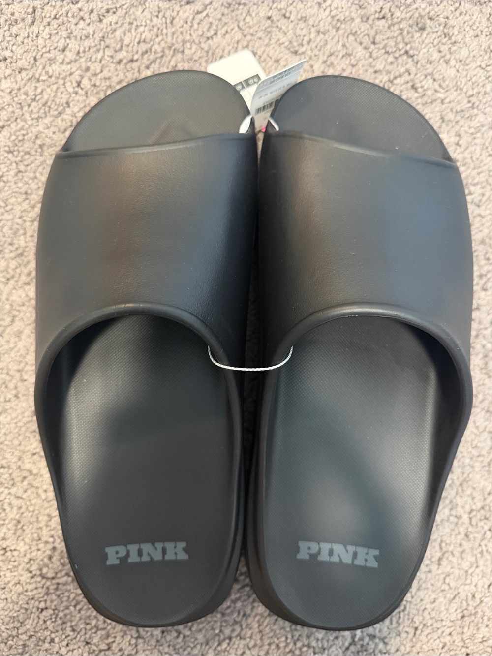 PINK Victoria's Secret Black Slide Sandals